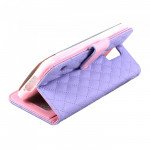 Wholesale Samsung Galaxy S5 Quilted Flip Leather Wallet Case w Stand (Purple)